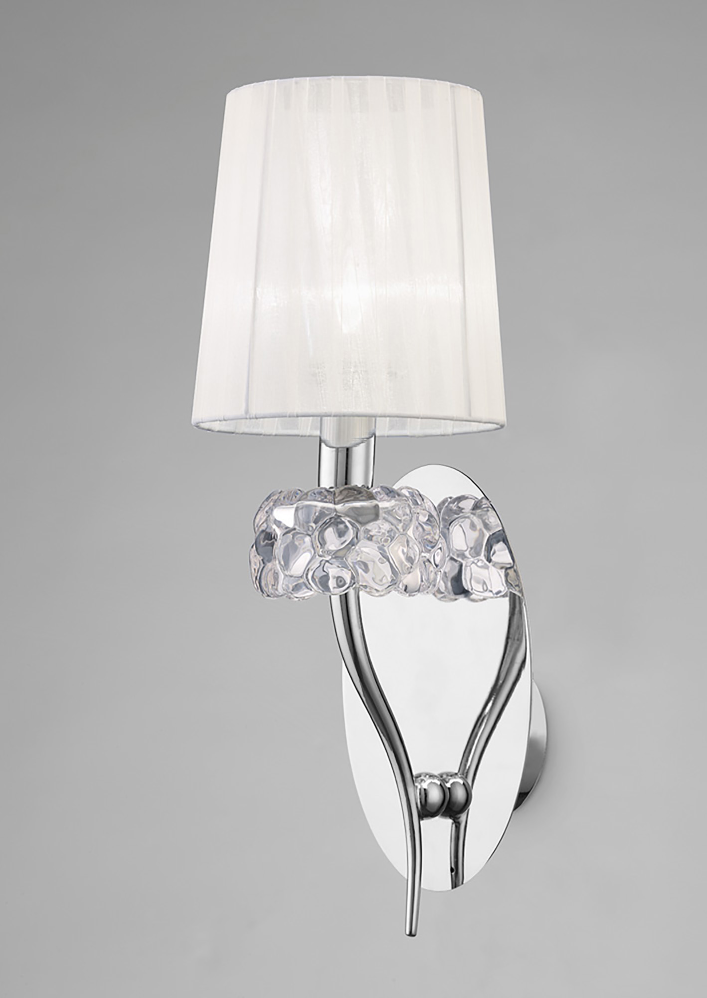 Loewe Polished Chrome-White Wall Lights Mantra Armed Wall Lights Loewe Polished Chrome-White Wall Lights Mantra Armed Wall Lights
